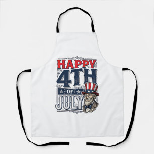 Delantal Feliz 4 de julio Diseño de camiseta patriótica vin
