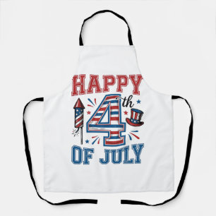 Delantal Feliz 4 de julio Diseño vectorial vintage patrióti