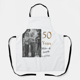Delantal Feliz 50 aniversario agregar nombre de la pareja f