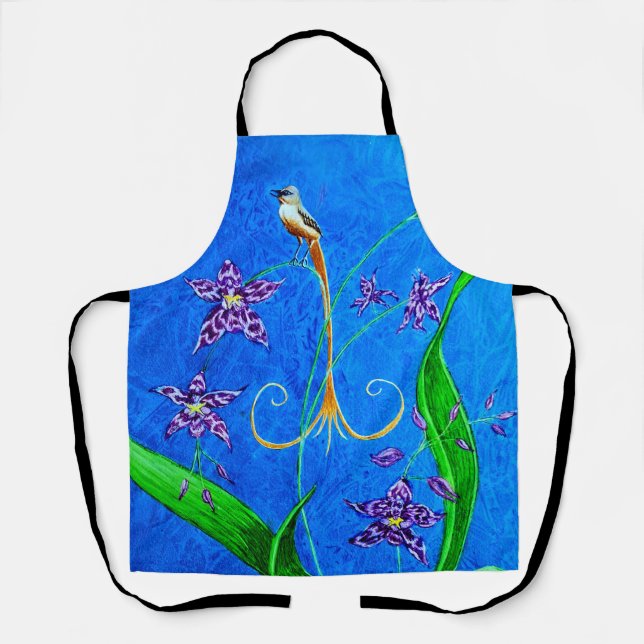 Delantal Feliz ave orquídea hawaiana (Anverso)