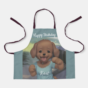 Delantal Feliz cachorro para un personalizado amante de los