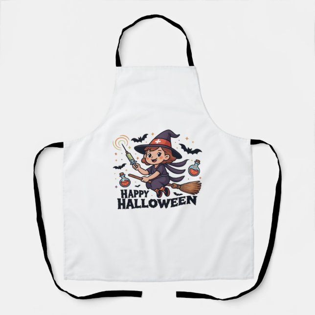 Delantal Feliz Camisa de Enfermeras de Halloween - Cuidada  (Anverso)
