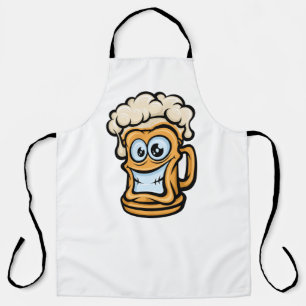 Delantal Feliz Cerveza Mug, Ilustracion divertido