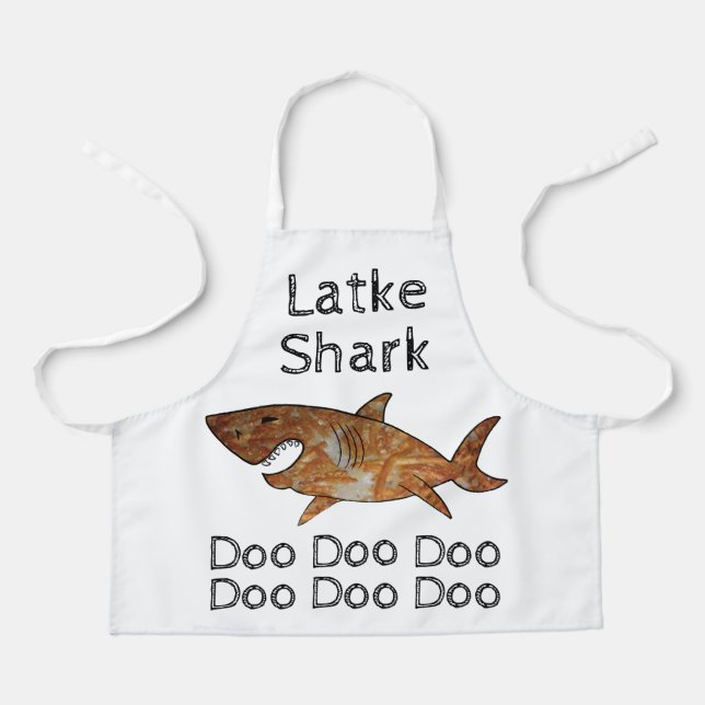 Delantal Feliz Chanukah Latke Shark (Anverso)