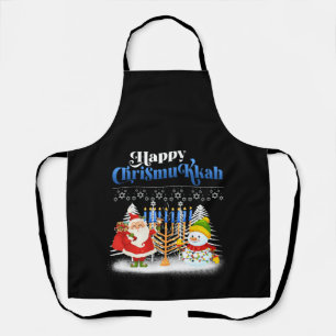Delantal Feliz Chrismukkah Funny Navidades de Hanukkah Jewi