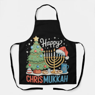 Delantal Feliz Chrismukkah Janucá Navidad Navidad Chanucá