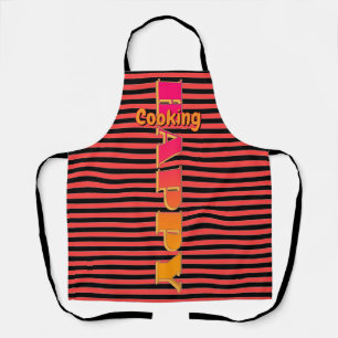 Delantal Feliz Cocina Raya Horizontal Rojo Negro