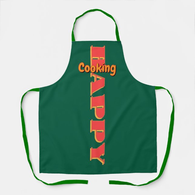 Delantal Feliz Cocina Verde (Anverso)