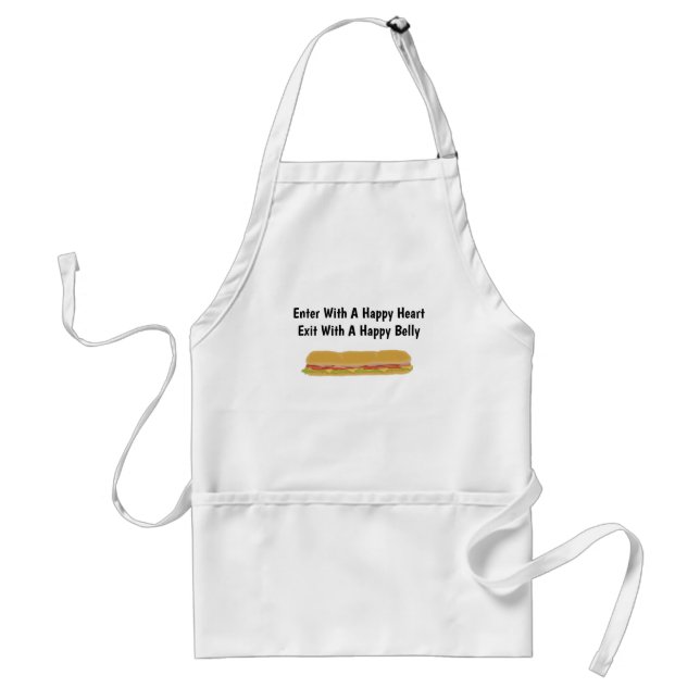 Delantal Feliz corazón feliz Belly Hoagie Apron (Frente)