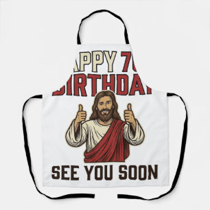 Delantal Feliz Cumpleaños 70 Nos vemos pronto Camiseta Vint