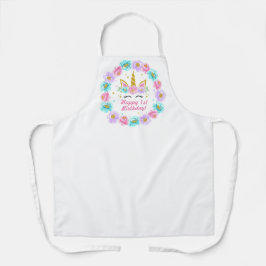Delantal Feliz cumpleaños a Rosas de Unicornio