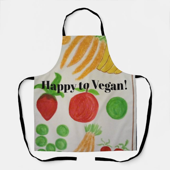 Delantal ¡Feliz de Vegan! (Anverso)
