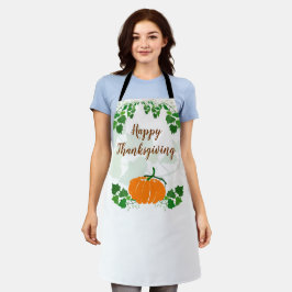 Delantal Feliz Día de Acción de Gracias con Calabaza