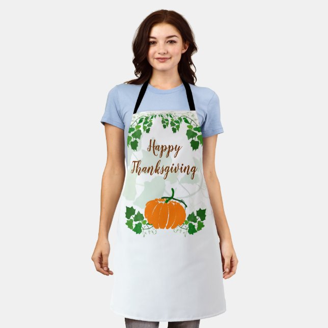 Delantal Feliz Día de Acción de Gracias con Calabaza (Gastado)