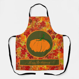 Delantal ¡Feliz Día de Acción de Gracias! Hojas Purpurinoso