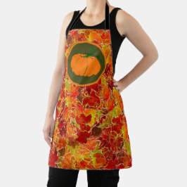 Delantal ¡Feliz Día de Acción de Gracias! Hojas Purpurinoso