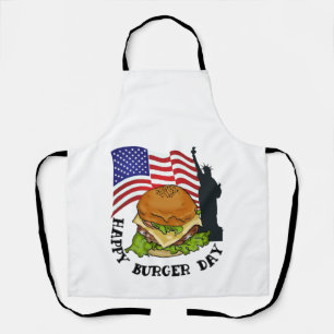 Delantal Feliz día de la hamburguesa