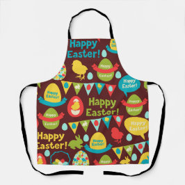 Delantal Feliz Día de Pascua - Conejo Patrón y Pascua de Hu