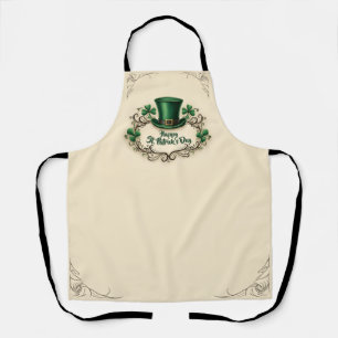 Delantal Feliz día de San Patricio Diseño de Trébol