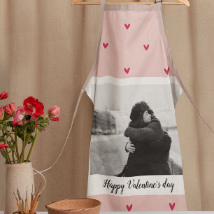 Delantal Feliz Día de San Valentín   Corazón rosa y rojo   