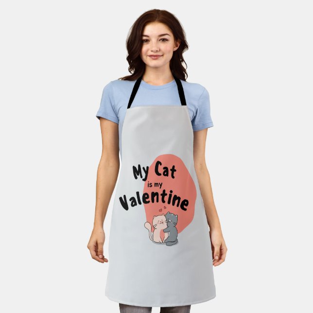Delantal Feliz Día de San Valentín - Mi gato es mi día de S (Gastado)