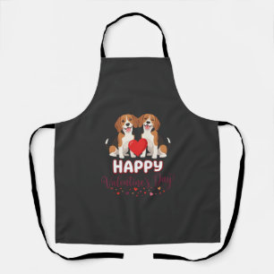 Delantal Feliz día de San Valentín pareja de Beagle