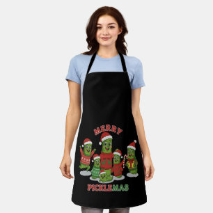 Delantal Feliz Día del Pepino Divertida Navidad de la Famil