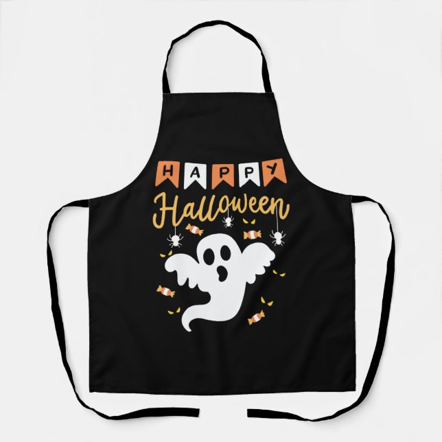 Delantal Feliz disfraz de Halloween fantasma de Halloween (Anverso)