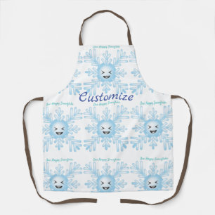Delantal Feliz Emoticon de Snowflake Thunder_Cove