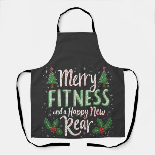 Delantal Feliz Fitness y Feliz Año Nuevo de Fisicoculturism