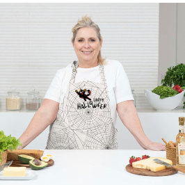 Delantal Feliz Gato Negro de Halloween | Unisex | Trendy