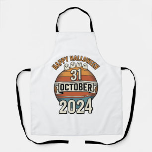 Delantal Feliz Halloween 31 Octubre Diseño de Fantasma Vint