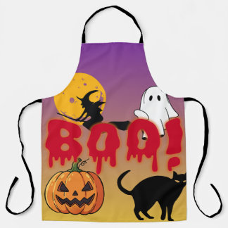 Delantal Feliz Halloween-boo-spooky