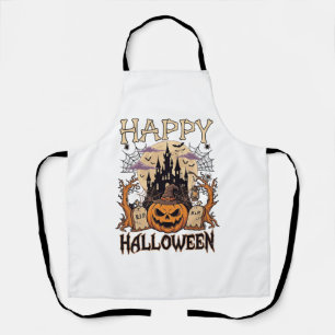 Delantal Feliz Halloween Calabaza Sombrero de Bruja Castill