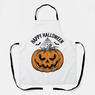 Delantal Feliz Halloween Cara de Calabaza Diseño Vintage Ve