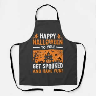 Delantal Feliz Halloween Casa Embrujada Espeluznante Frase