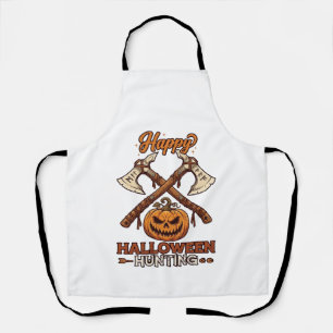 Delantal Feliz Halloween Caza Hachas Cruzadas Calabaza Runa