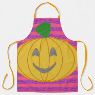 Delantal Feliz Halloween de calabaza naranja grande moderna