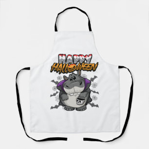 Delantal Feliz Halloween Disfrazado Hippotamo Halloween