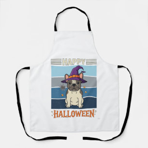 Delantal Feliz Halloween French Bulldog Bruja Telaraña Ca