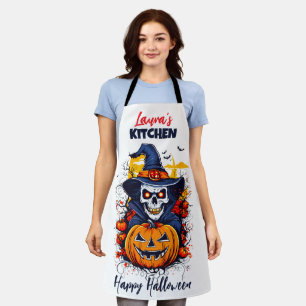 Delantal Feliz Halloween Witch Pumpkin Bats