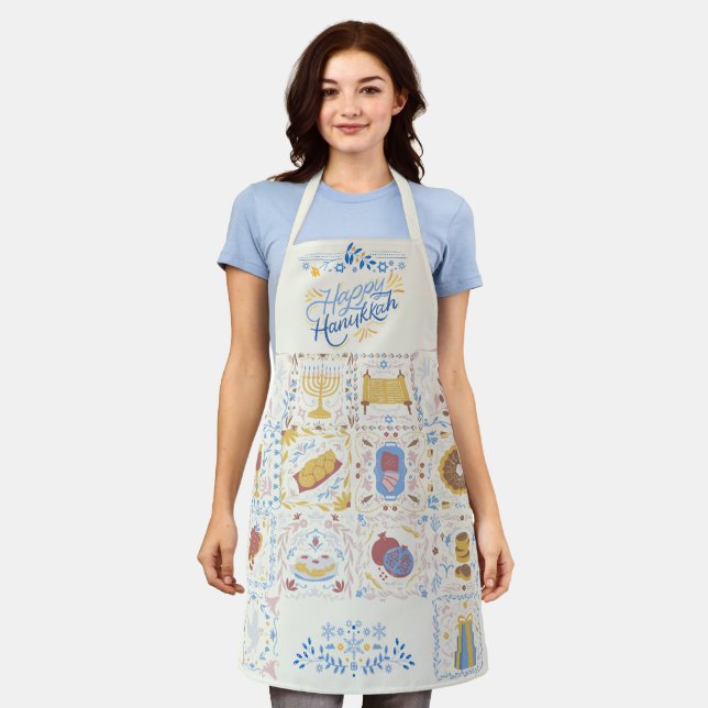 Delantal Feliz Hanukkah Apron (Gastado)