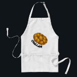 Delantal Feliz Hanukkah Chanukah Desafío Judío Alimentos pa<br><div class="desc">Apron cuenta con un original ilustracion de pan de estilo jalá,  con Challah! en una fuente divertida. Genial por celebrar Hanukkah. También hay muchos ilustraciones adicionales en esta tienda. ¿No ves lo que estás buscando? ¿Necesita ayuda con la personalización? Contacte con Rebecca para tener algo diseñado para usted!</div>