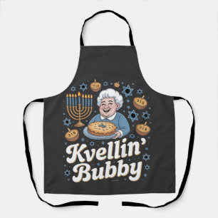 Delantal Feliz Hanukkah Funny Holiday Judío Kvellin Bubby