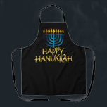 Delantal Feliz Hanukkah Gold Verde azulada Menorah<br><div class="desc">Feliz Hanukkah Gold Verde azulada Menorah Apron</div>