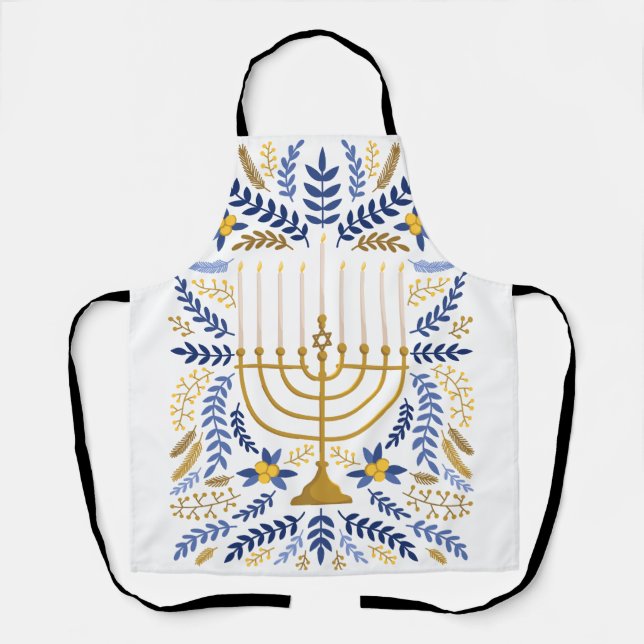 Delantal Feliz Hanukkah Menorah Apron (Anverso)