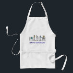 Delantal Feliz Hanukkah NYC New York City Chanukah Holiday<br><div class="desc">Cuenta con un original ilustracion con lápiz y tinta de varios monumentos de la ciudad de Nueva York "vestidos" para las vacaciones. ¡Perfecto para Hanukkah! También hay muchos ilustraciones adicionales en esta tienda. ¿No ves lo que estás buscando? ¿Necesita ayuda con la personalización? Contacte con Rebecca para tener algo diseñado...</div>