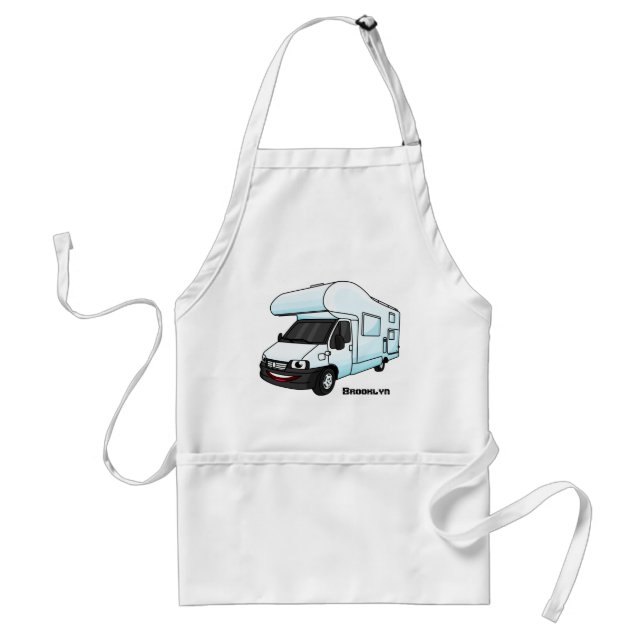 Delantal Feliz ilustracion personalizado de camperán (Frente)
