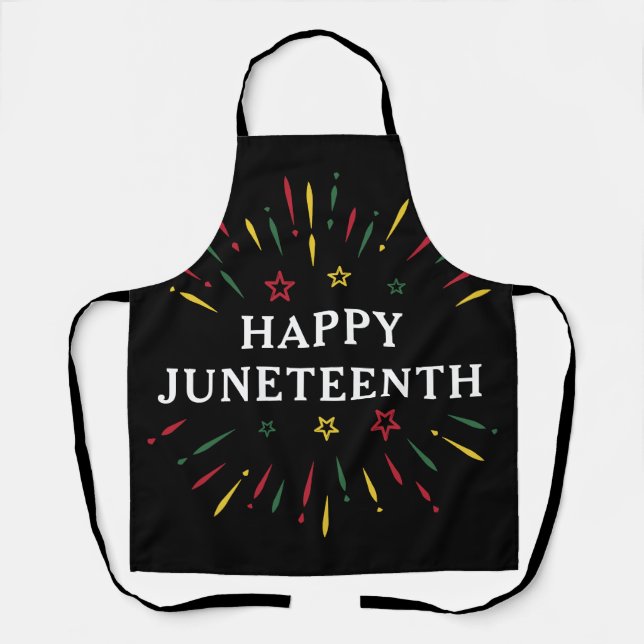Delantal Feliz Juneteenth Celebre la Independencia Negra (Anverso)