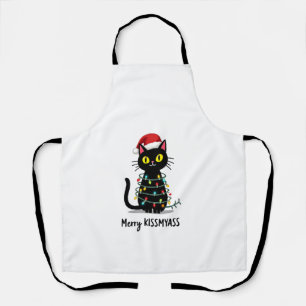 Delantal Feliz Kissmyass Gato Divertido Luces de Navidad Pr